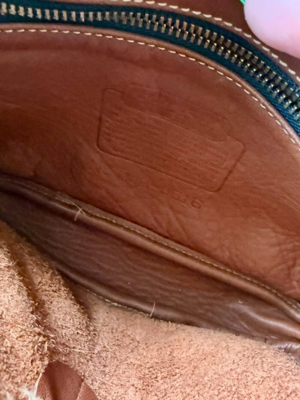 Coach Vintage British Tan Leather S-XS Double Pocket Turnlock Waist Pack 0516 - Picture 8 of 10